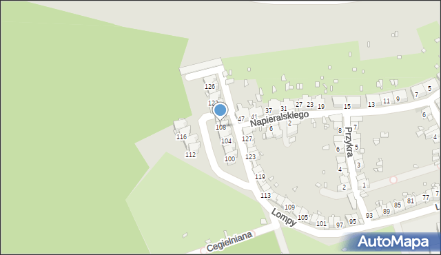 Zabrze, Lompy Józefa, 108, mapa Zabrza