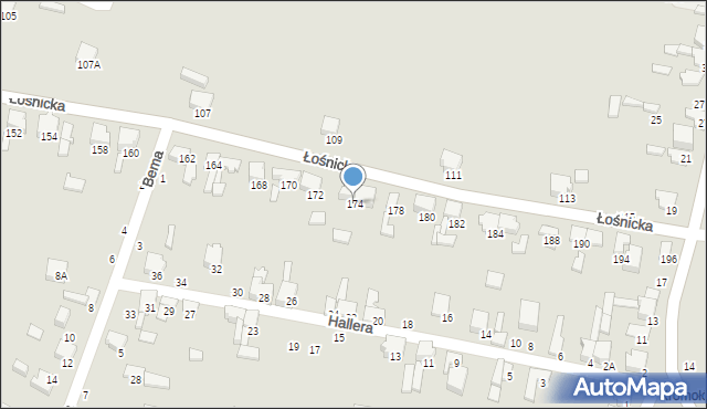 Zawiercie, Łośnicka, 174, mapa Zawiercie