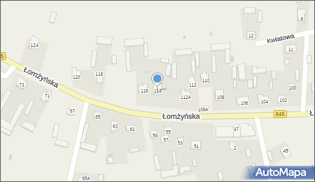 Zbójna, Łomżyńska, 114, mapa Zbójna