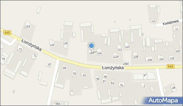 Zbójna, Łomżyńska, 116, mapa Zbójna
