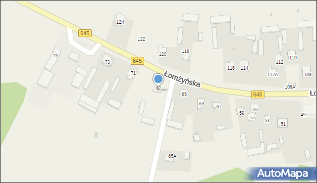 Zbójna, Łomżyńska, 69, mapa Zbójna