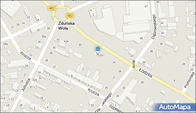 Zduńska Wola, Łódzka, 32a, mapa Zduńska Wola
