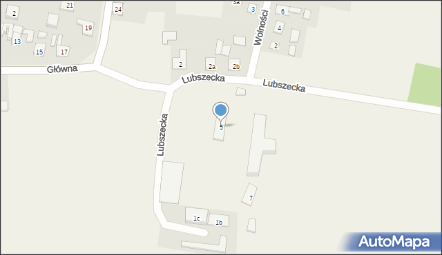 Babienica, Lubszecka, 5, mapa Babienica