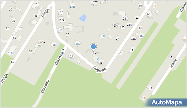 Biała Podlaska, Ługowa, 31b, mapa Białej Podlaskiej