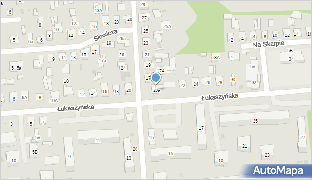 Biała Podlaska, Łukaszyńska, 20a, mapa Białej Podlaskiej