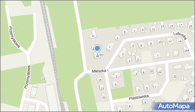 Bielsko, Lubuska, 1a, mapa Bielsko