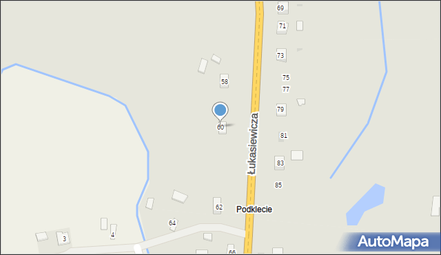 Brzostek, Łukasiewicza Ignacego, 60, mapa Brzostek
