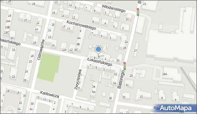 Chorzów, Łukasińskiego Waleriana, mjr., 6, mapa Chorzów
