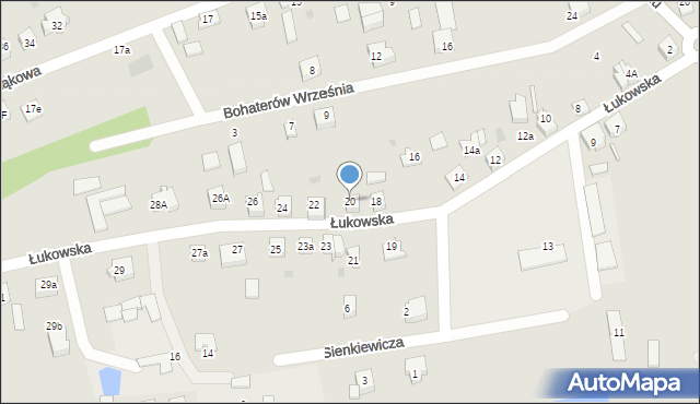 Czersk, Łukowska, 20, mapa Czersk