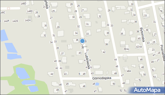 Częstochowa, Lubliniecka, 38, mapa Częstochowy