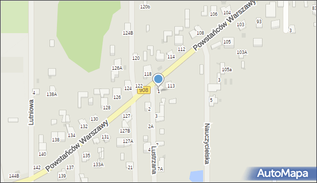 Częstochowa, Lustrzana, 1, mapa Częstochowy