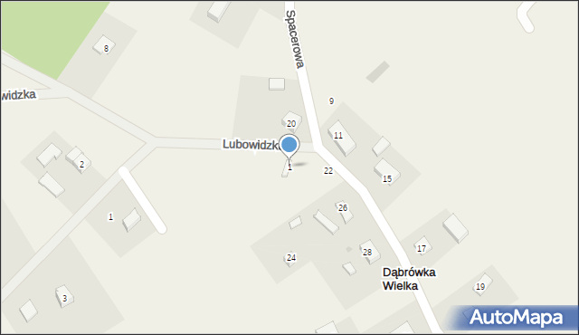 Dąbrówka Wielka, Lubowidzka, 1, mapa Dąbrówka Wielka