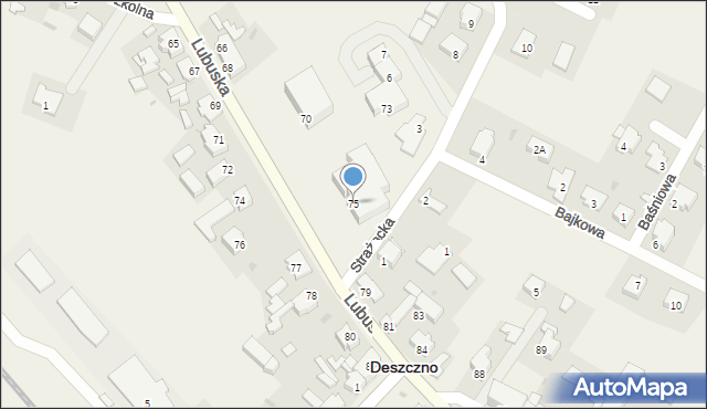 Deszczno, Lubuska, 75, mapa Deszczno