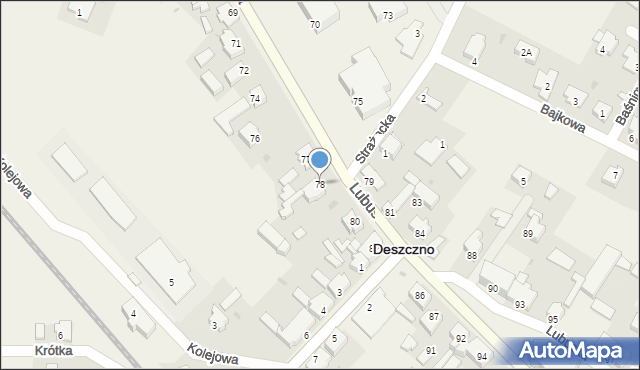 Deszczno, Lubuska, 78, mapa Deszczno