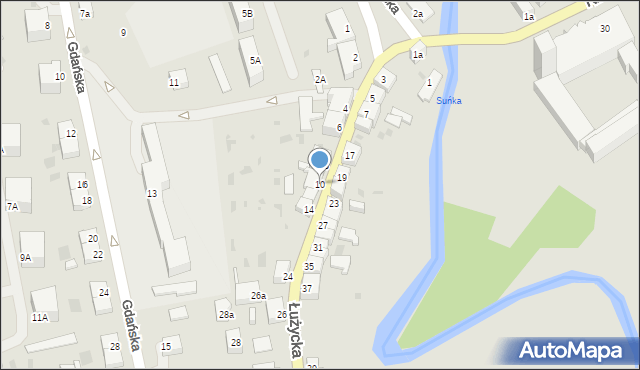 Dobre Miasto, Łużycka, 10, mapa Dobre Miasto