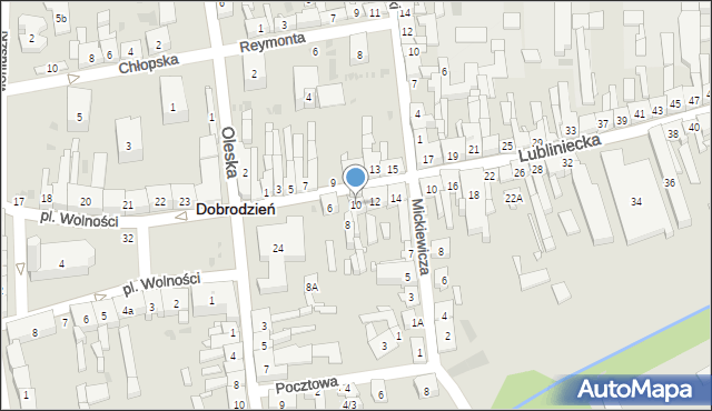 Dobrodzień, Lubliniecka, 10, mapa Dobrodzień