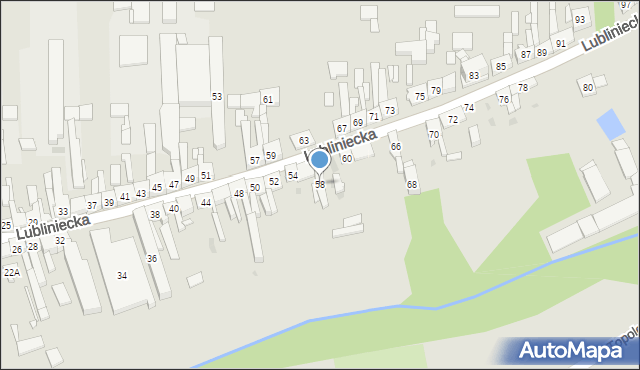 Dobrodzień, Lubliniecka, 58, mapa Dobrodzień