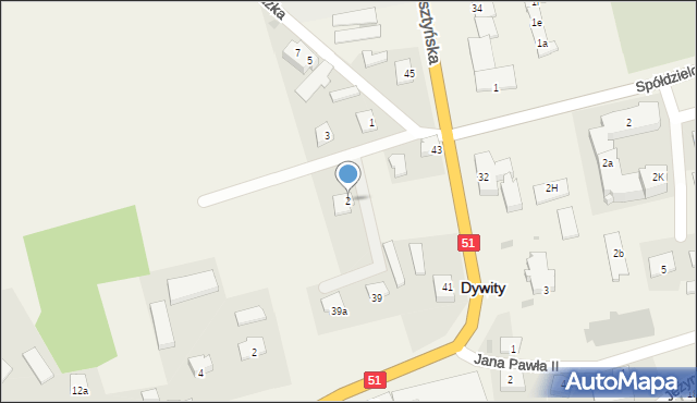 Dywity, Ługwałdzka, 2, mapa Dywity