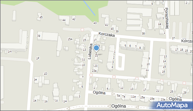 Elbląg, Lubelska, 21, mapa Elbląga