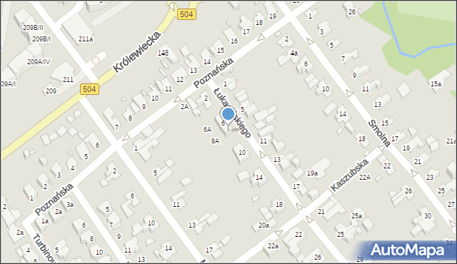 Elbląg, Łukasińskiego Waleriana, mjr., 8, mapa Elbląga