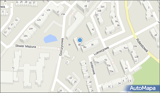 Gdynia, Lukrecjowa, 40b, mapa Gdyni