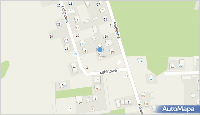 Gieczno, Łubinowa, 4, mapa Gieczno