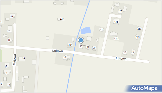 Glinno, Lutowa, 35, mapa Glinno