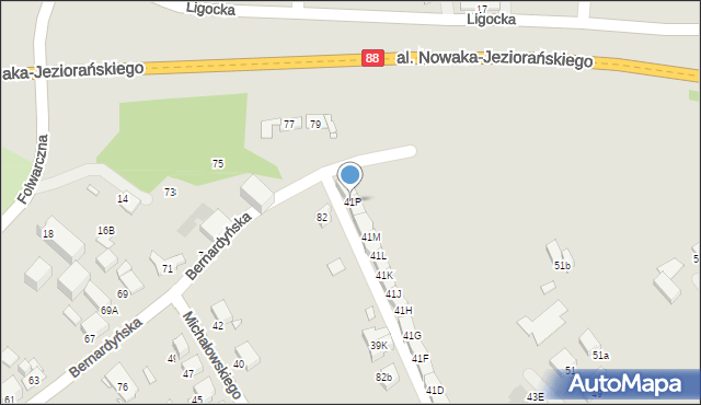 Gliwice, Lubliniecka, 41P, mapa Gliwic