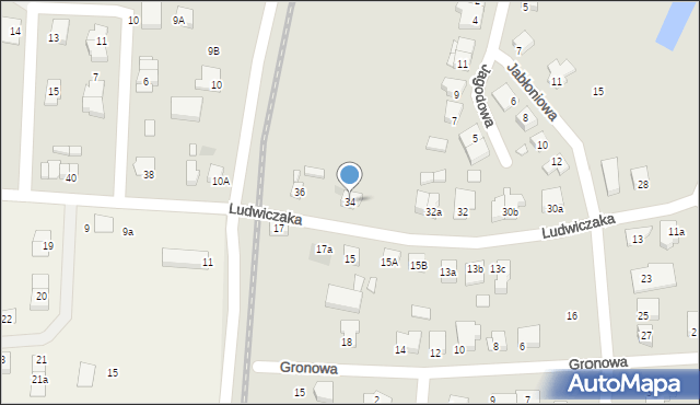 Gniezno, Ludwiczaka Antoniego, ks., 34, mapa Gniezna