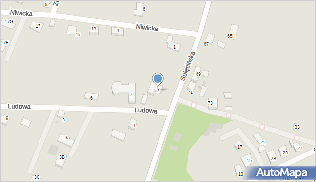 Gorzów Wielkopolski, Ludowa, 2, mapa Gorzów Wielkopolski