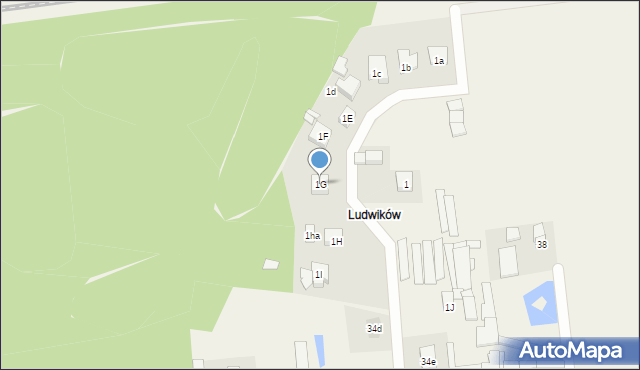 Grabowiec, Ludwików, 1G, mapa Grabowiec