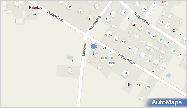 Grębów, Ludowa, 1, mapa Grębów