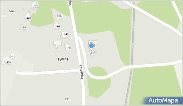 Gryfino, Łużycka, 101, mapa Gryfino