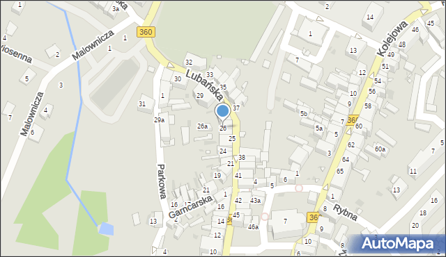 Gryfów Śląski, Lubańska, 26, mapa Gryfów Śląski