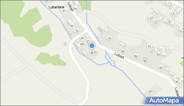 Grywałd, Lubań, 45, mapa Grywałd