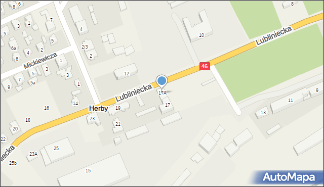 Herby, Lubliniecka, 17A, mapa Herby