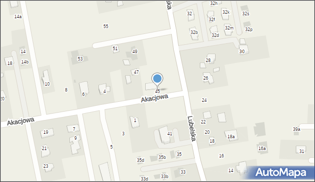 Jakubowice Konińskie, Lubelska, 45, mapa Jakubowice Konińskie