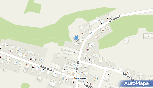 Janowiec, Lubelska, 11, mapa Janowiec