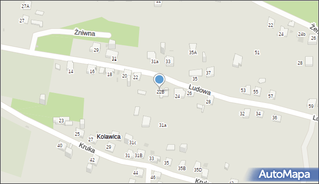 Jaworzno, Ludowa, 22B, mapa Jaworzno