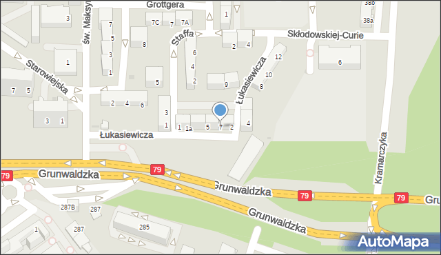 Jaworzno, Łukasiewicza Ignacego, 7, mapa Jaworzno