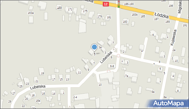 Kalisz, Lubelska, 5, mapa Kalisza