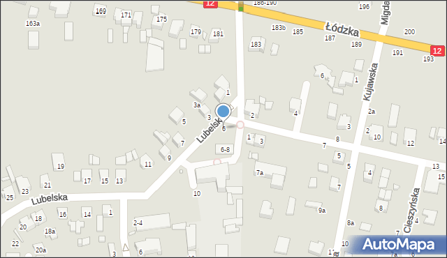 Kalisz, Lubelska, 6, mapa Kalisza