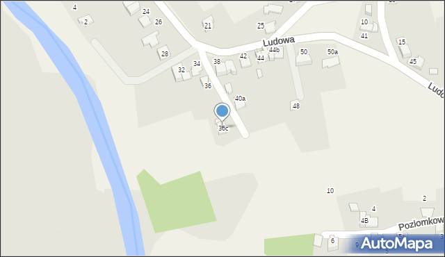 Kaniów, Ludowa, 36c, mapa Kaniów