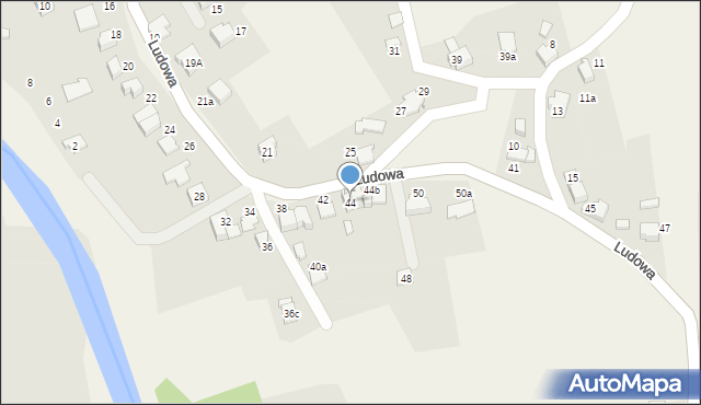 Kaniów, Ludowa, 44, mapa Kaniów