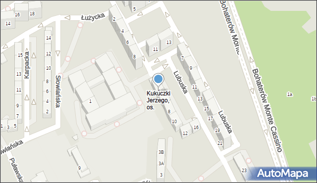 Katowice, Lubuska, 4, mapa Katowic