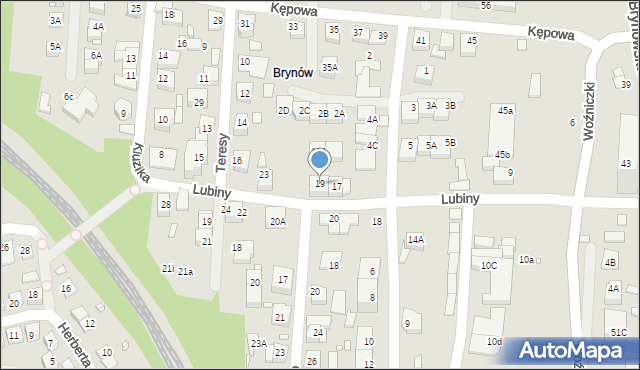 Katowice, Lubiny, 19, mapa Katowic