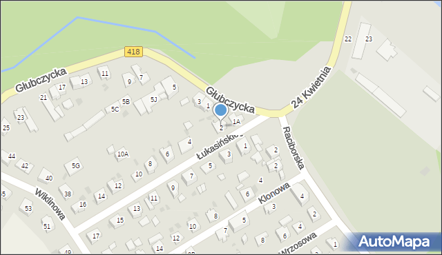 Kędzierzyn-Koźle, Łukasińskiego Waleriana, mjr., 2, mapa Kędzierzyna-Koźle