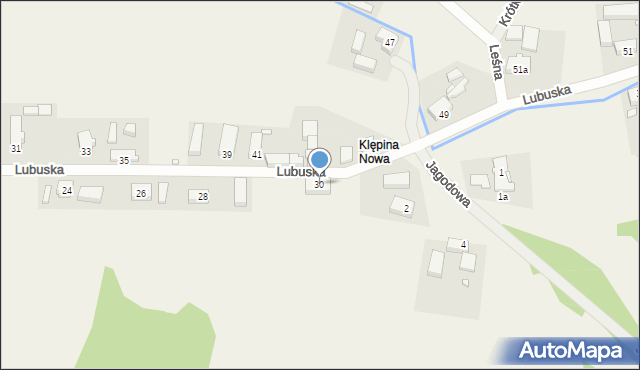 Klępina, Lubuska, 30, mapa Klępina