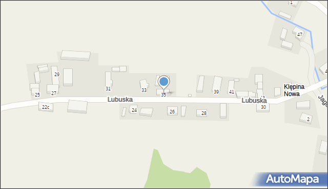 Klępina, Lubuska, 35, mapa Klępina