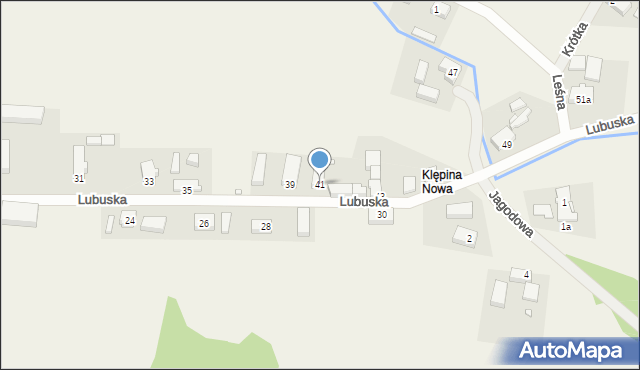 Klępina, Lubuska, 41, mapa Klępina